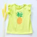 K-Baby Dětské bavlněné triko, krátký rukáv - Ananas - limetka , vel. 68 (3-6m)