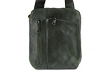 Kožená taška přes rameno crossbody - tmavě zelená