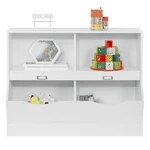 Insma Wooden 4 Cube Storage Organizer Kids Bookcase Bookshelves Storage Organizer for Home Bedroom White