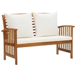Garden Bench with Cushions 46.9" Solid Acacia Wood