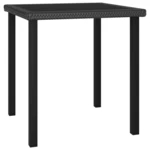 viGarden Dining Table Black 27.6x27.6"x28.7" Poly Rattan"