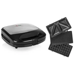 Sendvičovač Tristar SA-3070 čierny/nerez sendvičovač • 3v1 • funkcia grilu, sendvičovača a waflovača • príkon 800 W • nepriľnavý povrch • bezpečnostný