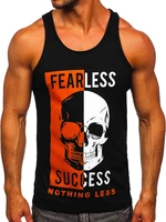 Maiou negru tank top cu imprimeu Bolf 14841