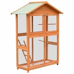 [EU Direct] vidaXL 170638 Outdoor Bird Cage Solid Pine & Fir Wood 125.5x59.5x164 cm Pet Supplies Dog House Pet Home Cat