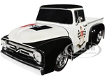 1956 Ford F-100 Pickup Truck "Hurst" Wimbledon White and Black Limited Edition to 7000 pieces Worldwide 1/24 Diecast Model Car by M2 Machines