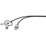 Apple iPad/iPhone/iPod, USB 2.0 kabel Renkforce rf-3/1LMC-01 RF-3335106, 25.00 cm, tmavě šedá