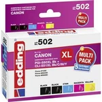 Ink sada náplní do tiskárny Edding edding 502 EDD-502, kompatibilní, černá, azurová, purppurová, žlutá Ink sada náplní do tiskárny Edding edding 502 EDD-502, kompatibilní, černá, azurová, purppurová, žlutá