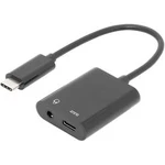 USB-C Y adaptér Digitus AK-300400-002-S AK-300400-002-S, 20.00 cm, černá