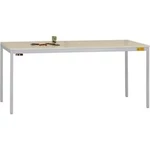 Manuflex LD1913.9006 ESD pracovní stůl UNIDESK s kaučuk deska, hliníkově stříbrná podobný RAL 9006, Šxhxv = 1600 x 800 x 720-730 mm