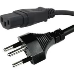 Síťový kabel HAWA 1008243, zástrčka (Švýcarsko) <=> IEC zásuvka, 2.00 m, černá