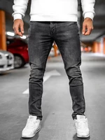 Černé pánské džíny skinny fit s paskem Bolf R61109W1