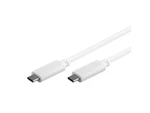 Kabel USB 3.1 C/USB C konektor 1m bílý