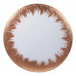 Sklenený tanier v bielo-zlatej farbe Villa d'Este Vetro Copper, ø 32 cm