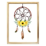Sklenený obraz v drevenom ráme Vavien Artwork Dreamcatcher, 32 x 42 cm