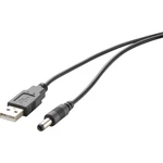USB kábel RENKFORCE 1x USB 2.0 zástrčka ⇔ 1x DC konektor 3.5 mm 1 m, pozlátený