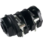 Cliff CL1166A jack konektor 6.35 mm zásuvka, vstavateľná horizontálna Pólov: 2 čiernobiela čierna 1 ks