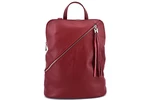 Dámský kožený batoh a kabelka v jednom /Arteddy - tmavě červená