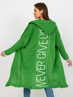 OCH BELLA green long cardigan with hood
