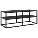 TV Cabinet Black with Glass 39.4"x15.7"x15.7"