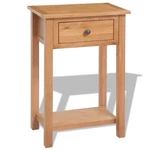 Console Table Solid Oak Wood 19.7"x12.6"x29.5" Brown