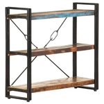3-Tier Bookcase 35.4"x11.8"x31.5" Solid Reclaimed Wood
