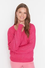 Trendyol Fuchsia V-Neck Knitwear Sweater