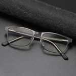Jassy Men's Portable Anti-Blue Light Folding Ultra-Light Retro Metal Comfortable HD Reading Glasses