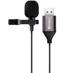Mikrofón Sandberg klipový, USB (126-19) čierna mikrofón na klip • USB • frekvenčný rozsah 5 Hz až 18 kHz • citlivosť 38 dB • kompatibilita s Windows a