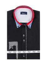 Čierna pánska elegantná košeľa s dlhými rukávmi BOLF 6874