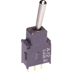 Páčkový přepínač NKK Switches A12AP, 28 V DC/AC, 0,1 A, pájecí piny, 1x zap/zap