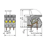 Pružinová svorkovnice WAGO 2706-162, 6.00 mm², Pólů 12, šedá, 10 ks