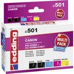 Ink sada náplní do tiskárny Edding edding 501 EDD-501, kompatibilní, černá, foto černá, azurová, purppurová, žlutá Ink sada náplní do tiskárny Edding edding 501 EDD-501, kompatibilní, černá, foto černá, azurová, purppurová, žlutá