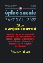 Aktualizácia II/1 2022 Verejné obstarávanie