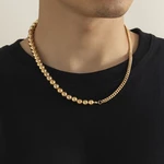 1 PC Alloy Simple Beaded Chain Men Necklace