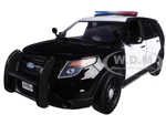 2015 Ford Police Interceptor Utility Unmarked Black and White 1/24 Diecast Model Car by Motormax