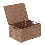 Woven Storage Box Covered Storage Basket Sorting Box for Clothes Snacks Storage Case Organizer for Office Home