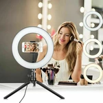 Desktop LED Live Ring Light 10 inch Fill Light with Mini Tripod Stand USB Power Phone Holder for Youtube Tiktok Makeup L