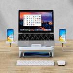 Universal Multifunctional with 4*USB 3.0 Ports 10-Gear Height Adjustment Heat Dissipation Macbook Desktop Stand Holder B