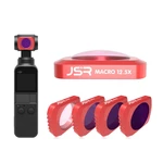 JSR 4Pcs Filter Lens Set with Macro12.5X/STAR/CPL/ND16 Filter for DJI OSMO Pocket 3 Axis Handheld Gimbal Camera Natural