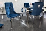 Chesterfield jídelní židle 2 ks ZETHOS Dekorhome Modrá,Chesterfield jídelní židle 2 ks ZETHOS Dekorhome Modrá