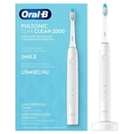 Zubná kefka Oral-B Pulsonic Slim Clean 2000 White sonická zubná kefka • viac ako 31 000 vibrácií za minútu • 2 režimy čistenia • Li-ion batéria • výdr