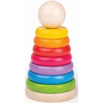 Bigjigs Toys First Rainbow Stacker nasadzovacie krúžky z dreva