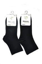 Steven Bamboo art.125 Vzorované dámské ponožky 35-37 černá