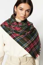 Trendyol Green Soft-Textured Plaid Scarf