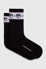 Ponožky Chiara Ferragni LOGOMANIA dámske, čierna farba, 76SB0J02
