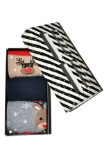 Milena Vánoční krabička pánských ponožek A'3 42-46 mix barva-mix vzor