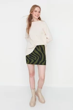 Trendyol Green Animal Patterned Sweater Skirt