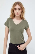 Bavlnené tričko G-Star Raw dámsky, zelená farba