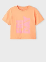 Orange girl's t-shirt name it Balone - Girls