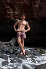 Trendyol Men's Multi-colored Men's Standard Swimwear with a Parrot Print Swimming Shorts